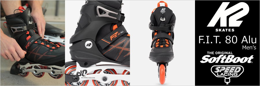 K2 インラインスケート F.I.T. 80 Alu Mens 男性用ソフトブーツ、フィットネス インラインスケート
