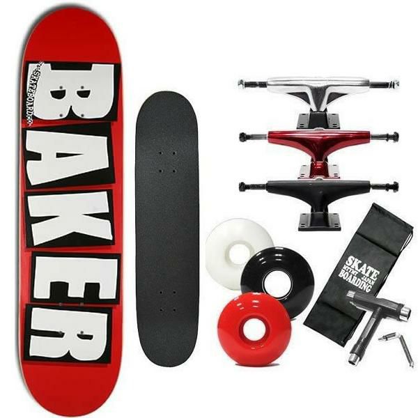 BAKER スケートボードコンプリートセット　レッド 8.0インチ スケボー コンプリート BAKER ベーカー LOGO REDベース WHITE 8.0×31.5