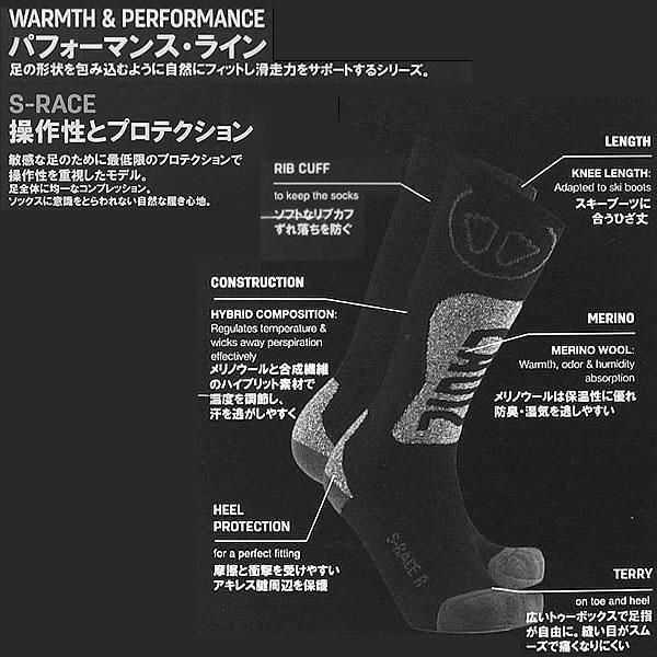 正規品 無料ラッピング可]SIDAS シダス スキーソックス 3227741 S-RACE