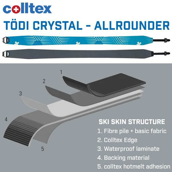 colltex コールテックス スキーシール 22-23 TODI CRYSTAL Cut-to-Size-Ready 幅140mm Blue トディ  クリスタル フロント＆テールフックパーツ装着済 2023 バックカントリー用 スキン 【C1】 | スキー通販WEBSPORTSスキー 板・ブーツ・ウェアを正規モデルを最速でお届け！