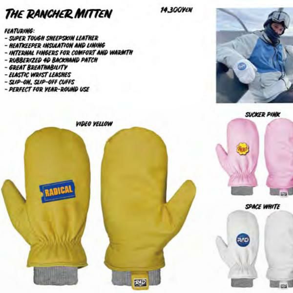 RAD GLOVES ラッドグローブ RANCHER MITTEN VIDEO YELLOW ミトン