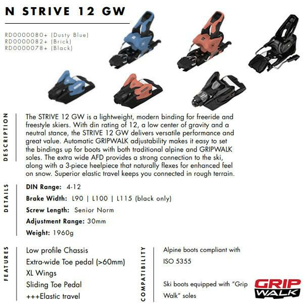 アルマダ ビンディング STRIVE 12 GW Brick (RD0000082) ARMADA ストライブ12GW (23-24 2024)  フリーライド スキービンディング