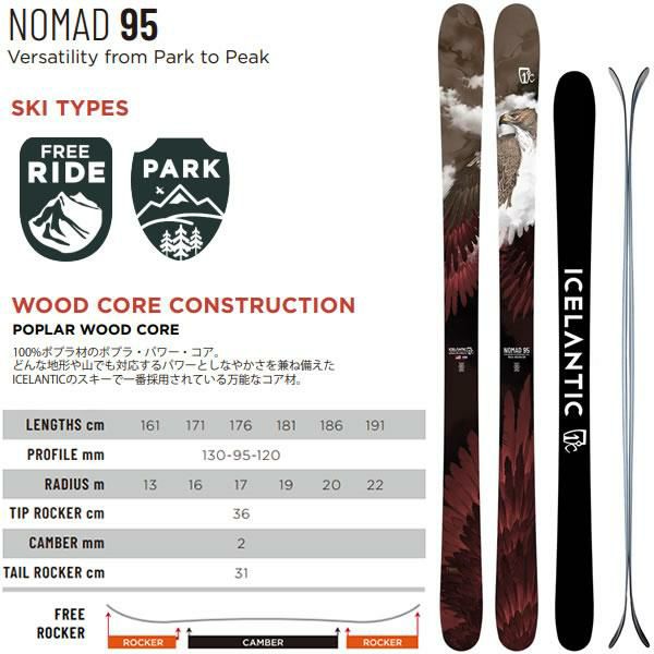 ICELANTIC アイスランティック スキー 2024 NOMAD 95 スキー板 単品