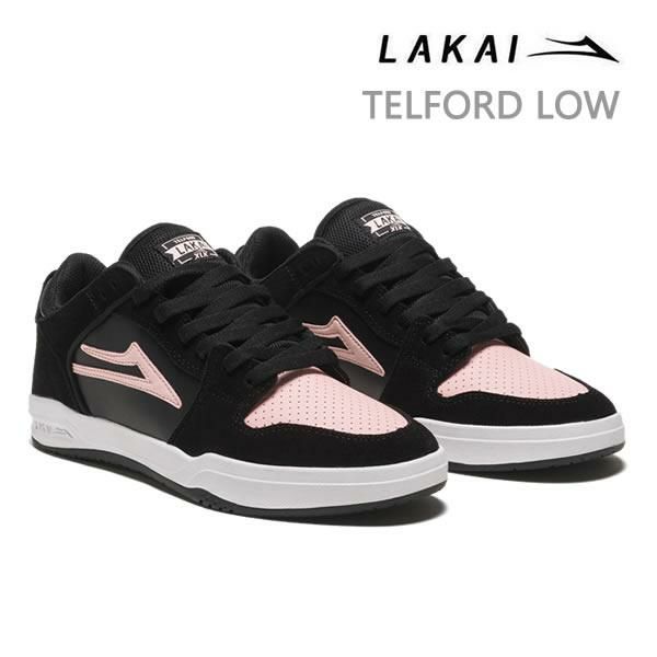 ラカイ スニーカー LAKAI TELFORD LOW BLACK/PINK SUEDE テル