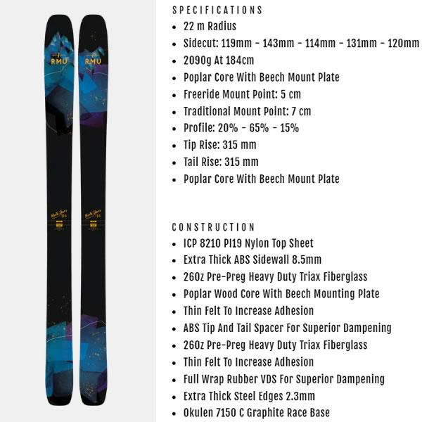 RMU SKI 2024 NORTH SHORE 114 WOOD (23-24 2024) + 24 マーカー