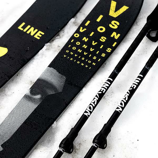 ライン スキーポール 2023 VISION Black-Gold 105～145cm 伸縮式 A2202001010 ビジョン LINE Skis  スキーストック (22-23 2023) 日本正規品