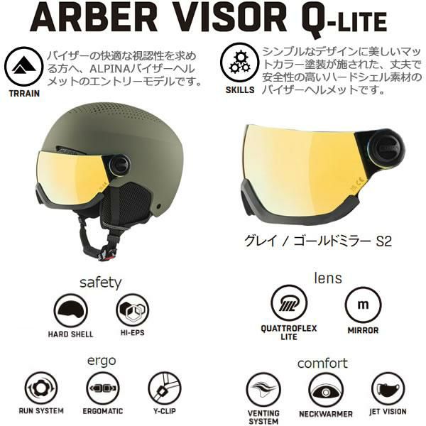 アルピナ バイザーヘルメット 2024 ARBER VISOR Q-LITE オリーブマット 