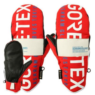 スノーボード グローブ ミトン アシュラム グローブ ゴアテックス PROFILE LOGO MITT/ red  (23-24 2024)GORE-TEX ashram グローブ【C1】