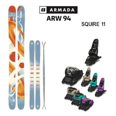 アルマダ スキー板 エーアールダブル 94 ARMADA ARW 94 + 25 マーカー SQUIRE 11 100mmブレーキ(24-25 2025)日本正規品【L2】【代引不可】