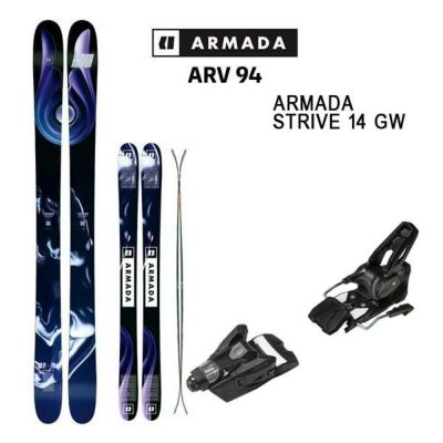 アルマダ スキー板 エーアールブイ 94 ARMADA ARV 94 + 25 アルマダ STRIVE 14 GW 100mmブレーキ (24-25 2025)日本正規品【L2】【代引不可】