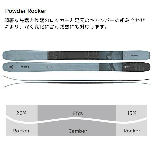アトミック スキー板 2026 BACKALAND 102 スキー板 単品 (板のみ