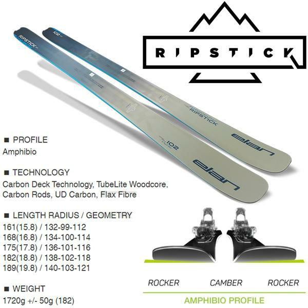 エラン　RIPSTICK スキー 164cm　中古　滑走回数3回 エラン RIPSTICK スキー 164cm 中古 滑走回数3回 バックカントリー用