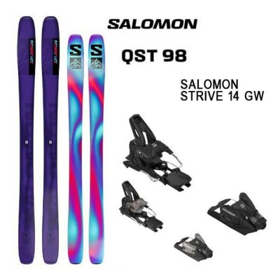 サロモン スキー板  SALOMON QST 98 (24-25 2025) + 25 サロモン STRIVE 14 GW 100mmブレーキ 【L2】【代引不可】