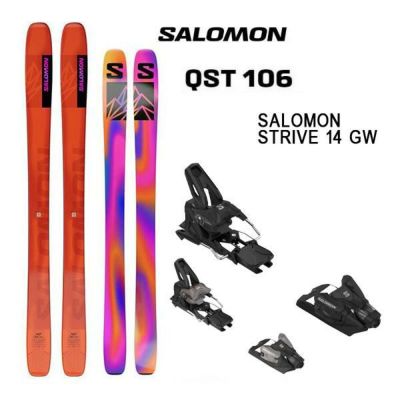 サロモン スキー板  SALOMON QST 106 (24-25 2025) + 25 サロモン STRIVE 14 GW 115mmブレーキ【L2】【代引不可】