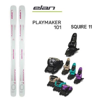エラン スキー板 (24-25 2025) PLAYMAKER 101  + 25 マーカー SQUIRE 11 100mmブレーキ elan ski  【L2】【代引不可】