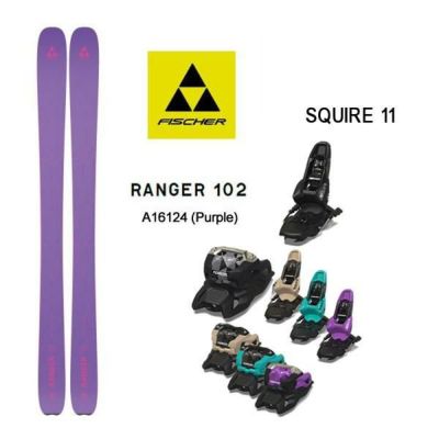 フィッシャー スキー板 (24-25 2025) RANGER 102 パープル  + 25 マーカー SQUIRE 11 110mmブレーキ fischer ski  【L2】【代引不可】