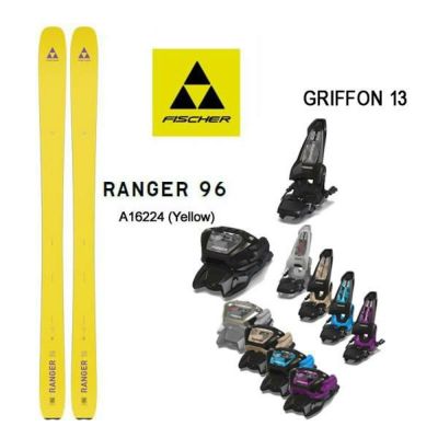 フィッシャー スキー板 (24-25 2025) RANGER 96 イエロー  + 25 マーカー GRIFFON 13 100mmブレーキ fischer ski  【L2】【代引不可】