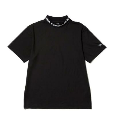 ニューエラ ゴルフ モックネック 半袖 ミッドネック Tシャツ ジャカードロゴ ブラック(14391510)日本正規品 NEWERA【C1】【N1】【K1】