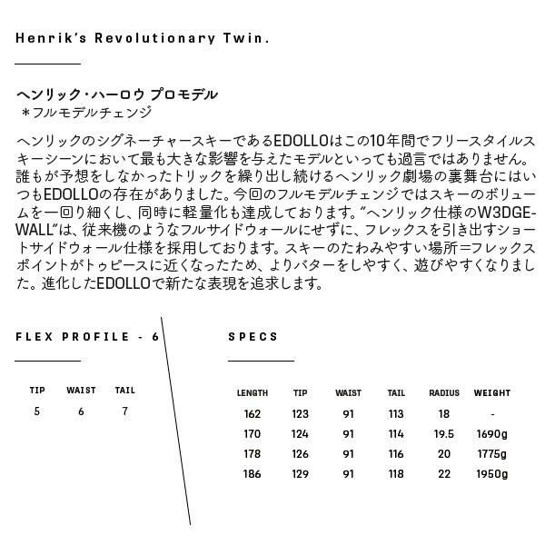 アルマダ スキー板 ARMADA EDOLLO 91 スキー単品 (板のみ) RA0000798