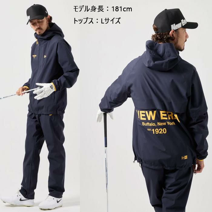 ニューエラ ゴルフウェア レインジャケット 2-Way スリーブ ネイビー
