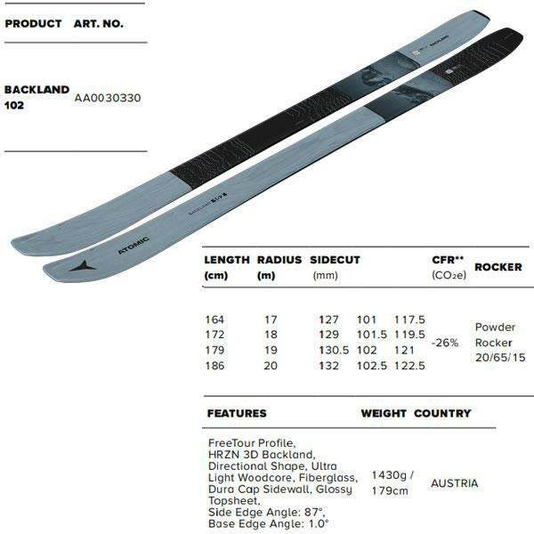 アトミック スキー板 BACKLAND 102 (25-26 2026) + 26 アトミック