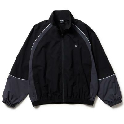 LVM ジップアップジャケット グレー/黒/赤 ニューエラ オーバーサイズド パイピング トラックジャケット