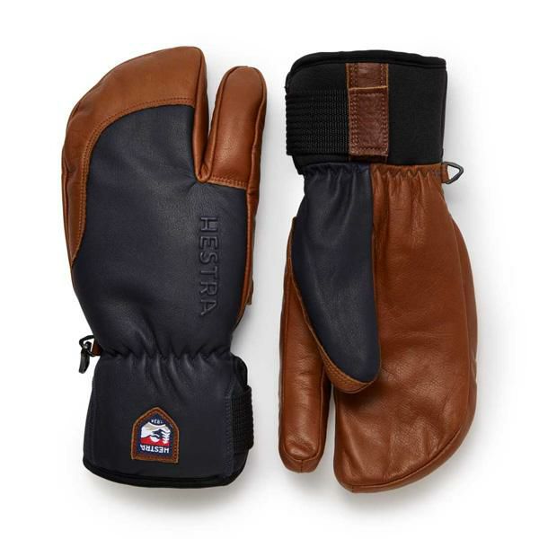 HESTRA スリーフィンガーグローブ size7 ヘストラ グローブ トポ スリーフィンガー Navy / Brown ( 33872