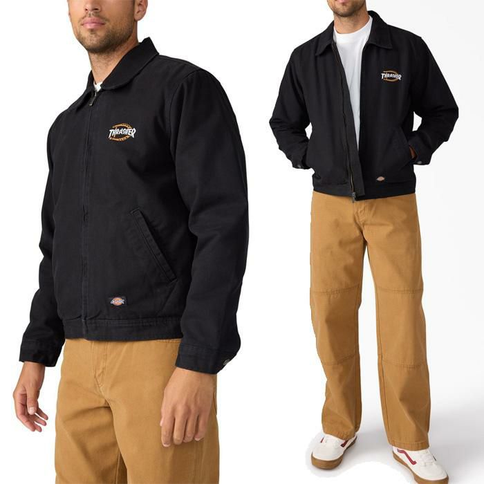 Dickies コラボ ジャケット / 最終価格！ ディッキーズ×スラッシャー コラボ ジャケット / ブラック DICKIES x