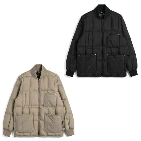 タイオン ダウン TAION ワーク リブネックWジップ ダウンジャケット