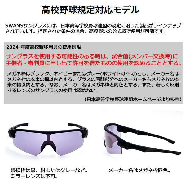 スワンズ サングラス 高校野球規定対応モデル SPRINGBOK (SPB-0018 MBK